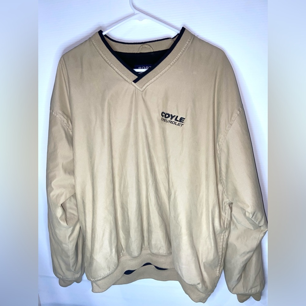 Port Authority Pullover Sweatshirt. Tan Color. Size Large in Men’s.